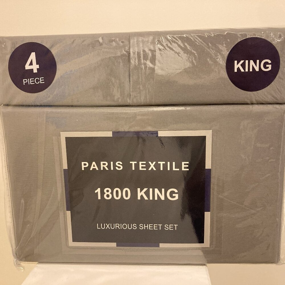 Paris Textile 1800 Thread Count KING Bed Sheets